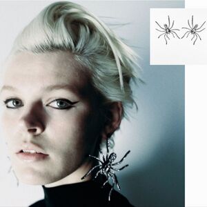 ZARA Rhinestone Spider Earrings